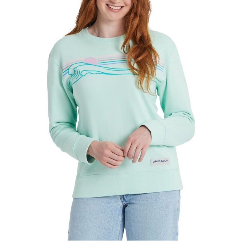 Life Is Good® Womens  Simply True Fleece Crew Sweatshirt size medium